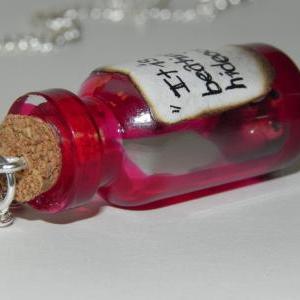 Tell Tale Heart-human Heart Bottle Necklace