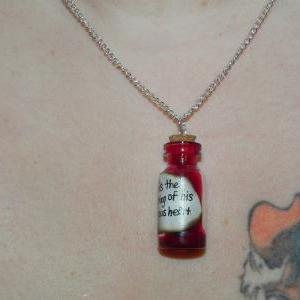 Tell Tale Heart-human Heart Bottle Necklace